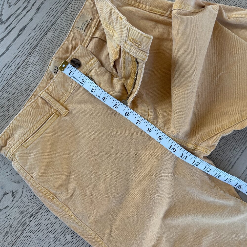 GAP Wide Legged High Rise Cropped Jeans Yellow 6 - Picture 9 of 12